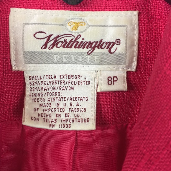 Worthington Petite red blazer with navy trim - Picture 3 of 8